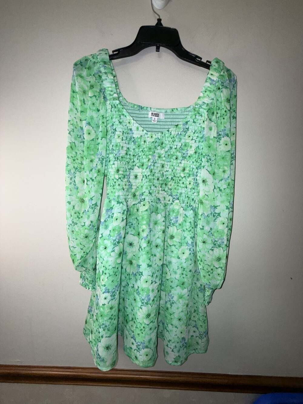 BB Dakota Steve Madden Color Me Lucky Long Sleeve Floral Chiffon Dress